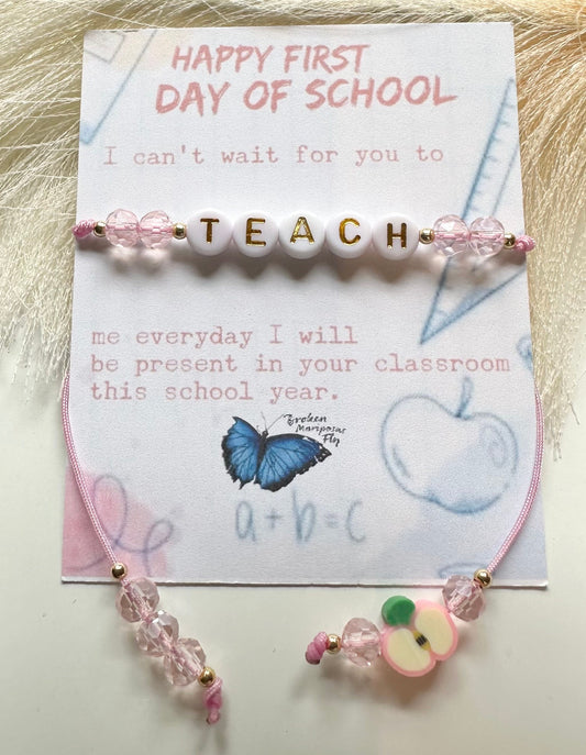 First Day of School teacher bracelet ||
